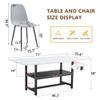 71" Dining Table Set for 8, White Dining Room Table and Chairs Set with Storage Shelf and 8 Upholstered Fabric Chairs, 9 Piece Modern Kitchen Table Set with Sturdy Metal Frame for Apartment or Home view 4