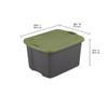 17.5 Gal. Plastic Storage Bin, Full-Grip Handles, Gray/Green view 2
