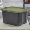17.5 Gal. Plastic Storage Bin, Full-Grip Handles, Gray/Green view 4