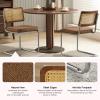 SoarFlash Linen Dining Chair Set of 4 Modern Upholstered Kitchen Chair with Walnut Rattan Cane Back, Stainless Chrome Base for Dining Room, Club(Coffee) view 4