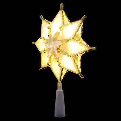 LAPYAPPE LED Christmas Tree Star Topper Warm White Lighted Xmas Treetop Ornament Compact Festive Decoration for Holiday Party Atmosphere