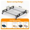 2 Pack Under Bed Shoe Storage with Wheels Fixable Underbed Rack Easy Assembly Holds 8 Pairs of Shoes view 2