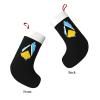 AMZJHGWEU Christmas Stockings, Flag Map of St Lucia Xmas Stockings, 18" Large Xmas Stocking, Christmas Party Fireplace Family Hanging Stocking Decorations(Black White) view 2