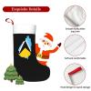 AMZJHGWEU Christmas Stockings, Flag Map of St Lucia Xmas Stockings, 18" Large Xmas Stocking, Christmas Party Fireplace Family Hanging Stocking Decorations(Black White) view 4