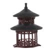 HEANUJJ Micro Landscape Pavilion Statue: Chinese Tiny Pavilion Ornament - Mini Resin Figurine Bonsai Statue for Tabletop Decor Asian Yard Sculpture view 1