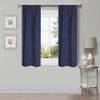 Superior Semi Blackout Curtains - Classic Linen Design - 26" x 63" - Rod Pocket Header - Sun Blocking & Room Darkening Drapes for Bedroom, Living Room - Set of 2 Panels - Navy Blue view 1