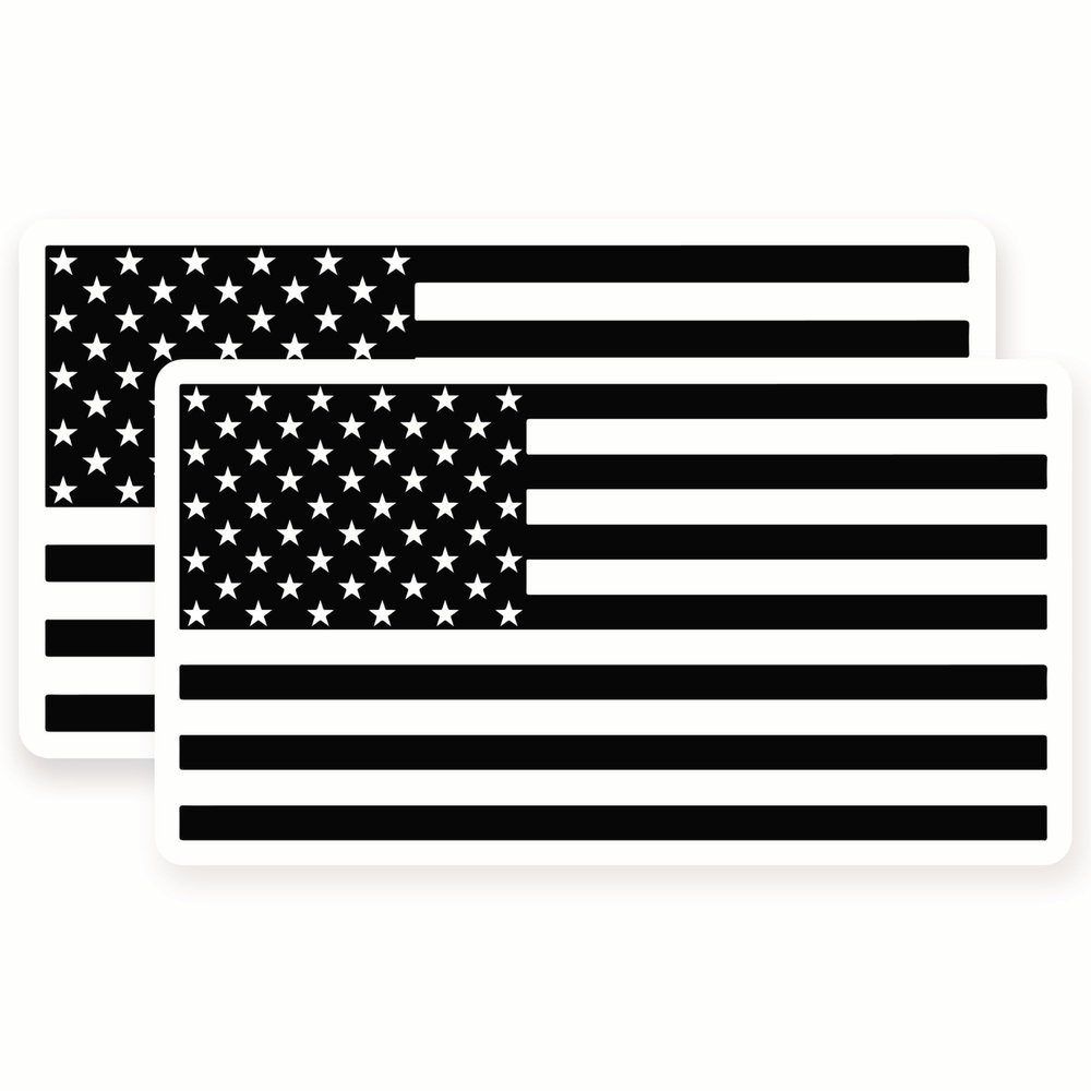 American Flag Magnets - Minimalist Decor - Black and White Art - 2 Pack - - Sticks to Fridges, Lockers, Toolboxes & More - Made in USA - AQM8732