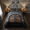 Castle Walls Twin Size Comforter Set for All Seasons,Knight Wall Bedding Set Teens Bedroom Decor,Fairytale Medieval Themed Comforter Inner Fill with 1 Pillowcase view 1