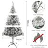 6FT Snow Flocked Spruce Artificial Christmas Tree, Snow Christmas Holiday Pencil Tree with Realistic Branch, Reinforced Metal Base White Fake Xmas Tree Winter Party Decoration (6FT) view 2