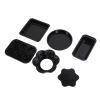 6pcs Bakeware Set, Loose Bottom Carbon Steel king Pans Set, Non ating for Release, Includes Cake Muffin Pizza Pans, Even Heat Distribution (Black) view 2