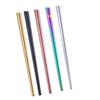 Cabilock 5 Pairs Square Stainless Steel Chopsticks Reusable Non-slip Kitchen Utensils Dishwasher Safe Colorful Plated Black Rose Gold Natural Finish for Japanese Cooking view 1