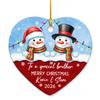 2026 Personalized to a Special Brother Merry Christmas Ceramic Ornament, Custom Names/Year Brothers Snowman Christmas Ornaments, Xmas Ornament Keepsake Gifts for Sibling Brother & Little Sister view 1