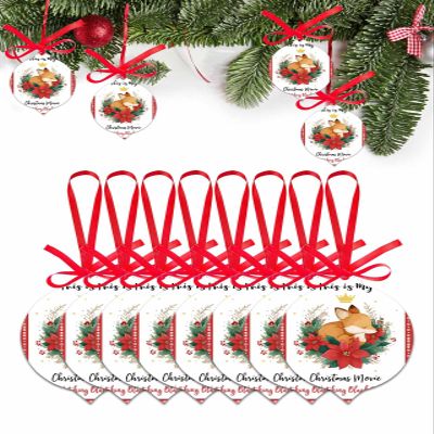 2025 Christmas Ornament 8pcs This is My Christmas Movie Acrylic Xmas Tree Tag Hanging Decorations,Christmas Trees Ornaments with Ribbon for Holiday Party Home Decor Watercolor Snowflake