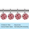 12PCS Pink Bows and Cherries on Pink Backgroun (1) Shower Curtain Hooks Rings for Bathroom, Decorative Shower Curtain Hooks Rods Curtains and Liner view 3