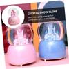 Pink Glass Snow Globe Castle Desk Decoration for Holiday Parties view 3