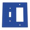Building Brick Light Switch Cover Plate - Compatible with Standard Construction Blocks - Double Switch Decora (Blue) view 1