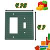 Building Brick Light Switch Cover Plate - Compatible with Standard Construction Blocks - Double Switch Decora (Blue) view 3