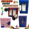 Building Brick Light Switch Cover Plate - Compatible with Standard Construction Blocks - Double Switch Decora (Blue) view 4