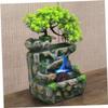 Antique Tabletop Water Fountain Decor for Home Resin Green view 3