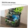 Antique Tabletop Water Fountain Decor for Home Resin Green view 4