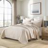 AJOCCI Beige BeddingCotton Queen Size Comforter SetGeometric Matelasse Quilt SetSoft Cotton Quilt Solid Color Lightweight Bedspread All Seasons 3 Piece view 2