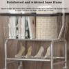 KUYBTU Shoe Ben Coat Stand Rack Hanger Coat Rack Stand with Shoe Rack and Removable Free Standing Hall Tree Matte Steel E Hat Rack Coat Stand for Storage-A-50 * 40 * 180cm view 3