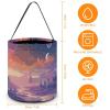 FekiLoot Colorful Retro Space Theme Halloween Trick Or Treat Bags, Halloween Goodie Basket with Handles, Candy Tote Bags with Drawstring for Party Present, Treat Bags Candies, Biscuits, Cards view 2