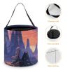 FekiLoot Colorful Retro Space Theme Halloween Trick Or Treat Bags, Halloween Goodie Basket with Handles, Candy Tote Bags with Drawstring for Party Present, Treat Bags Candies, Biscuits, Cards view 4