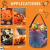 FekiLoot Dolphins Art Halloween Trick Or Treat Bags, Halloween Goodie Basket with Handles, Candy Tote Bags with Drawstring for Party Present, Treat Bags Candies, Biscuits, Cards view 3