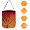 FekiLoot Fall Autumn Leaves Halloween Trick Or Treat Bags, Halloween Goodie Basket with Handles, Candy Tote Bags with Drawstring for Party Present, Treat Bags Candies, Biscuits, Cards view 2