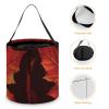 FekiLoot Fall Autumn Leaves Halloween Trick Or Treat Bags, Halloween Goodie Basket with Handles, Candy Tote Bags with Drawstring for Party Present, Treat Bags Candies, Biscuits, Cards view 4