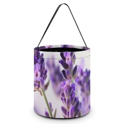 FekiLoot Lavender Flower Halloween Trick Or Treat Bags, Halloween Goodie Basket with Handles, Candy Tote Bags with Drawstring for Party Present, Treat Bags Candies, Biscuits, Cards