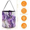 FekiLoot Lavender Flower Halloween Trick Or Treat Bags, Halloween Goodie Basket with Handles, Candy Tote Bags with Drawstring for Party Present, Treat Bags Candies, Biscuits, Cards view 2