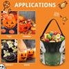 FekiLoot Bichon Frise Dog on The Grass Halloween Trick Or Treat Bags, Halloween Goodie Basket with Handles, Candy Tote Bags with Drawstring for Party Present, Treat Bags Candies, Biscuits, Cards view 3