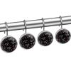 12 Pcs Raccoon Hearts Shower Curtain Hooks Set Stainless Steel Decorative Bathroom Decor Rustproof Shower Curtain Hangers for Bathroom Bedroom Living Room view 2