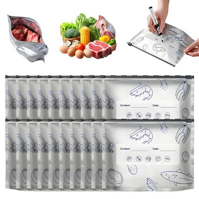 NEKSKA Reusable Aluminum Foil Sealable Storage Bags, Aluminum Foil Freezer Bags with Zipper Lock for Food Storage & Freezing (20PC, Small)