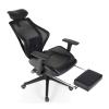 Ergonomic Office Chair Computer, Pu Leather Swivel Breathable Mesh Back, Adjustable Height High-Back Reclining with Armrest view 1