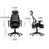 Ergonomic Office Chair Computer, Pu Leather Swivel Breathable Mesh Back, Adjustable Height High-Back Reclining with Armrest view 3