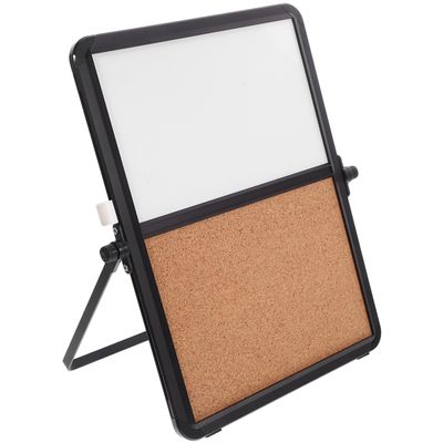 MOBUTOFU Desktop Dual-Surface Cork and Whiteboard with Stand Message and Announcement Board for Office Home Use Modern Decorative Pin and Writing Board for Efficient Task Planning