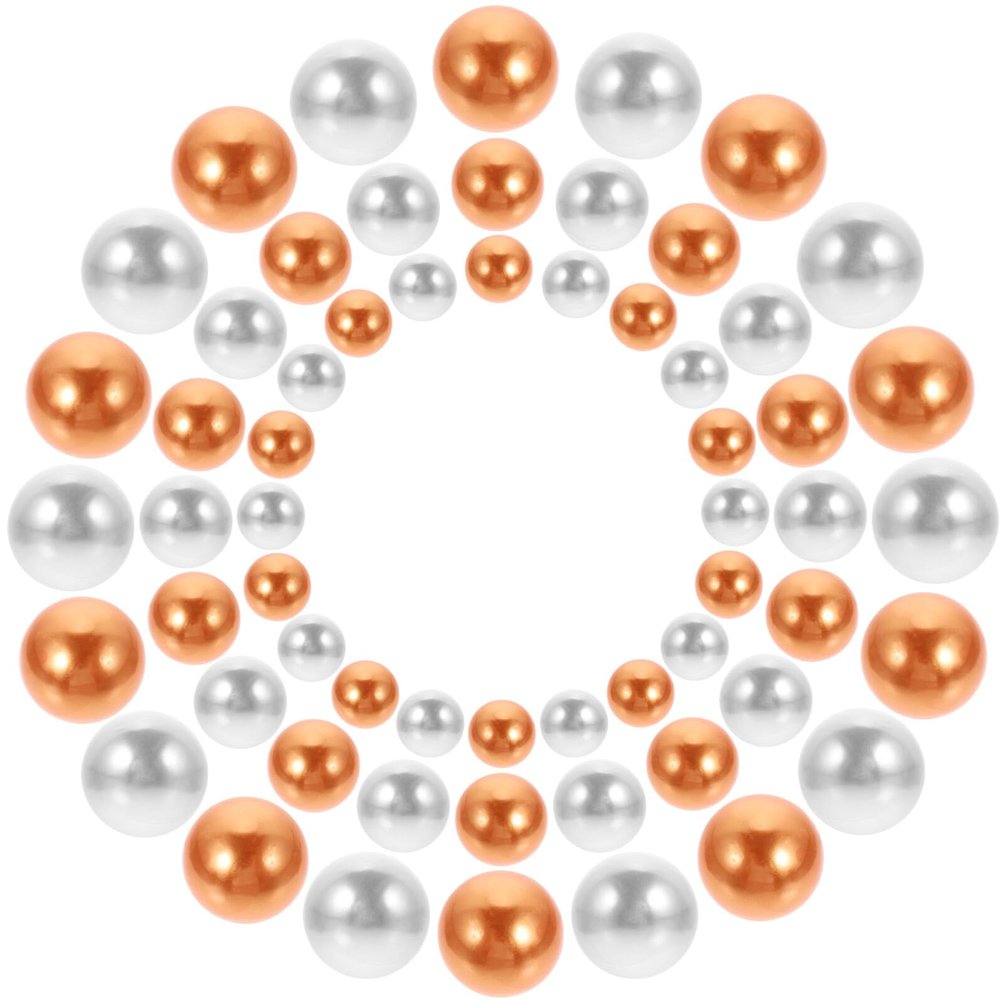 KALLORY 400pcs Floating Fake Pearl Beads Vase Filler for Centerpieces Wedding Table Decor DIY Flower Arrangement Craft Supplies Orange White Mixed