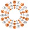 KALLORY 400pcs Floating Fake Pearl Beads Vase Filler for Centerpieces Wedding Table Decor DIY Flower Arrangement Craft Supplies Orange White Mixed view 1