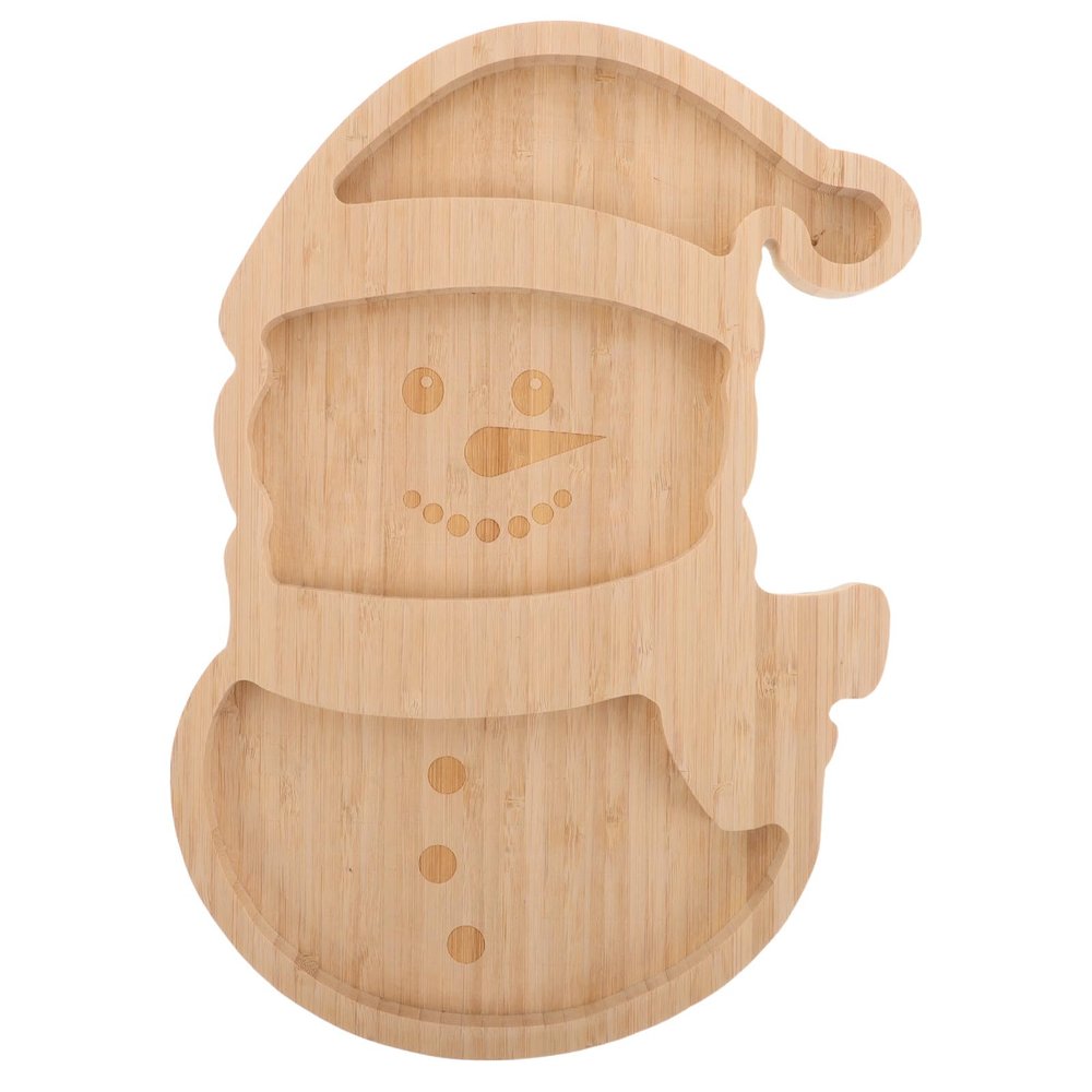 UTHCLO Christmas Snowman Wooden Serving Platter Sturdy Holiday Charcuterie Tray Candy Dish for Fruit Snack Gathering Decor