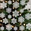 18PCS White Glitter Snowflake Ornaments Snowflake Decorations for Christmas Tree, Hanging Snowflakes for Ceiling & Crafts Plastic Snowflakes for Winter Wonderland & White Christmas Decor view 1