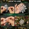 18PCS White Glitter Snowflake Ornaments Snowflake Decorations for Christmas Tree, Hanging Snowflakes for Ceiling & Crafts Plastic Snowflakes for Winter Wonderland & White Christmas Decor view 3