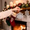 18PCS White Glitter Snowflake Ornaments Snowflake Decorations for Christmas Tree, Hanging Snowflakes for Ceiling & Crafts Plastic Snowflakes for Winter Wonderland & White Christmas Decor view 4