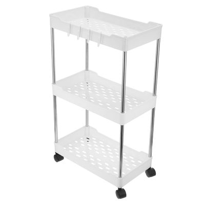 NULYLU Rolling Utility Cart with Swivel Wheels Multifunctional Removable Storage Shelves for Kitchen Bathroom Laundry Compact and Stable Trolley Organizer for Home