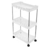 NULYLU Rolling Utility Cart with Swivel Wheels Multifunctional Removable Storage Shelves for Kitchen Bathroom Laundry Compact and Stable Trolley Organizer for Home view 1