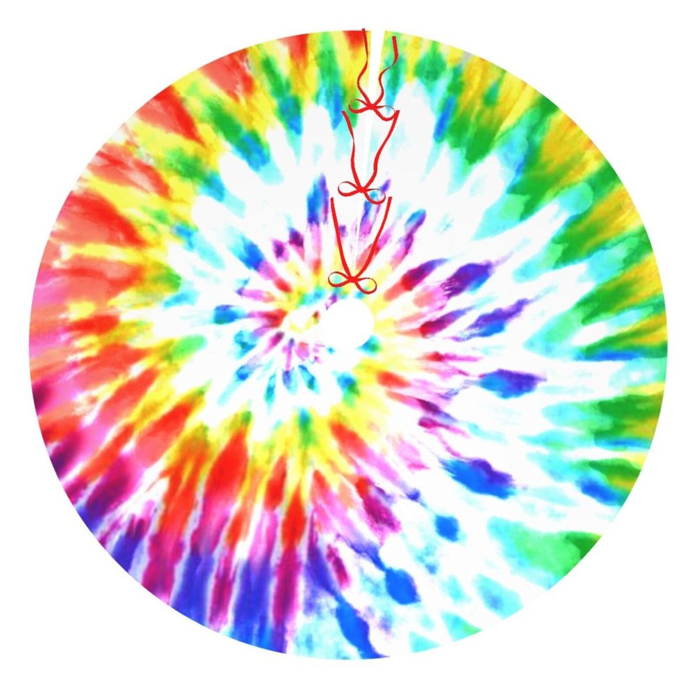 Christmas Tree Skirt Tie-Dye Christmas Xmas Winter Tree Skirts 48" Inch for Holiday Party Indoor Outdoor Ornaments Decorations