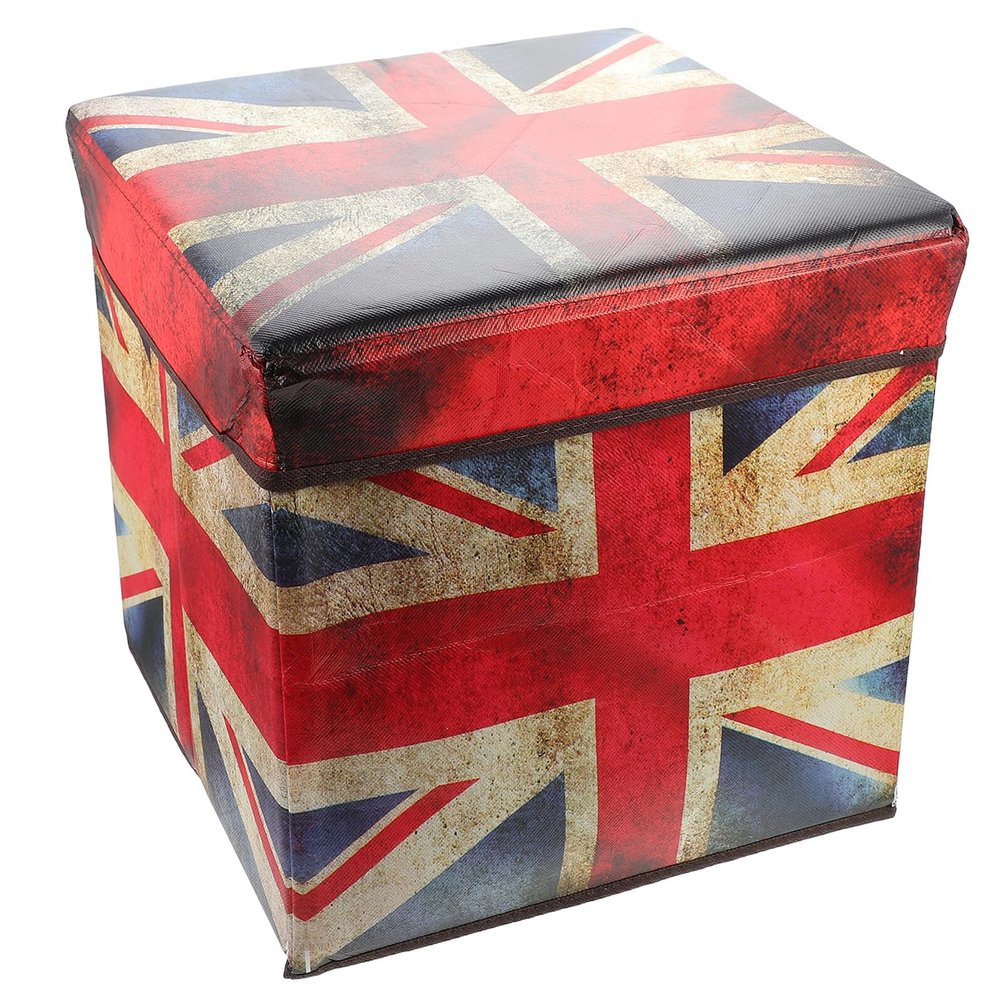 HYTROVE British Flag Storage Ottoman Folding Stool for Bedroom Study Room