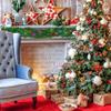 ariarly 9FT LED Christmas Garland Decorations Pre lit Artificial Christmas Wreaht Xmas Rattan Door Hanger for Fireplace Windows and Garden Home Stairs Fireplace view 3